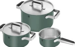 Gryde- og pandesæt, 3-dele, 18/10 rustfrit stål