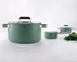 Gryde- og pandesæt, 3-dele, 18/10 rustfrit stål