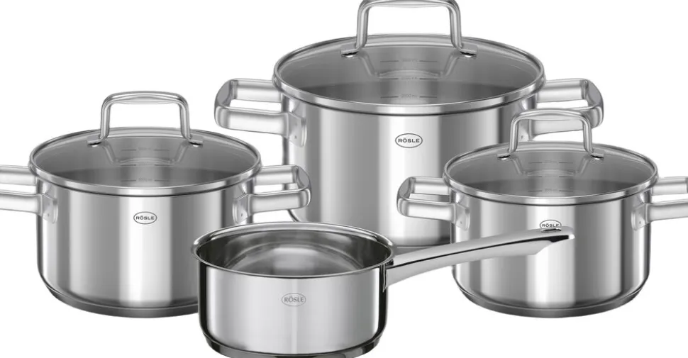 Grydesæt med glaslåg Moments 7 dele Stål