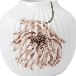 Hammershøi Poppy Vase H13 hvid m. deko