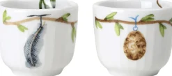 Hammershøi Spring Æggebæger Ø5 cm hvid m. deko 2 stk.