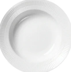 Hvid Riflet 30 cm. dyb tallerken