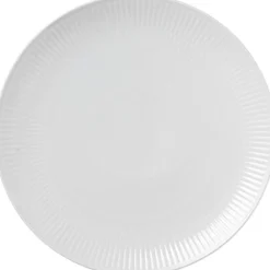 Hvid Riflet coupe 27 cm. tallerken