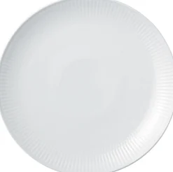 Hvid Riflet coupe 23 cm. tallerken