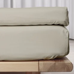Økologisk kuvertlagen, percale - GOTS, sand