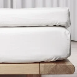 Økologisk kuvertlagen, percale - GOTS, hvid