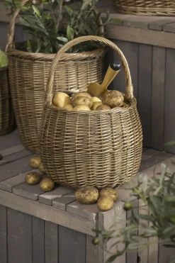 Kurv rund buttet m/hank