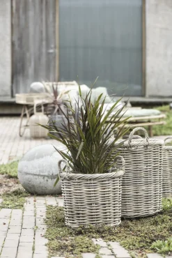 Kurvesæt a 3 rattan m/plast indvendig rund