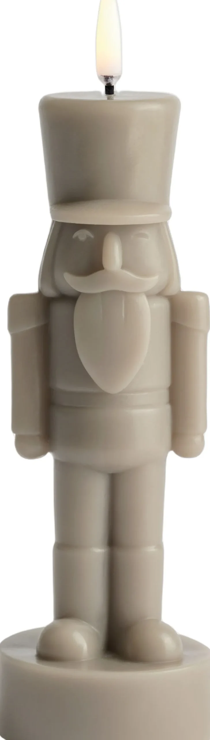 LED candle, Nutcracker, Sandstone, Smooth, 7x21 cm