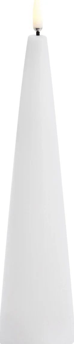 LED cone candle, Nordic white, Smooth, 5,8x21,5 cm
