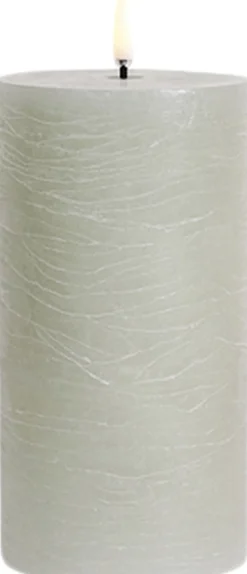 LED pillar candle, Dusty green