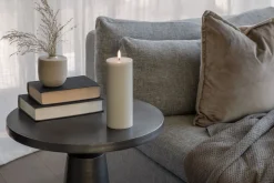 LED pillar candle, Oyster Grey, Smooth, 7,8x20 cm