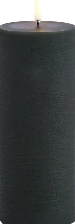 LED pillar candle, Pine green, Rustic, 7,8 x 20,3 cm 4/24