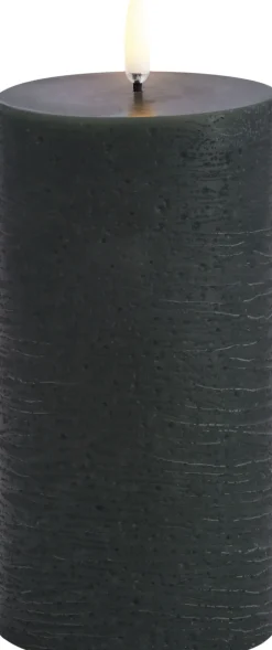 LED pillar candle, Pine green, Rustic, 7,8 x 15,2 cm 4/24