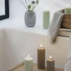 LED pillar candle, Sandstone, Smooth, 5,8x10,1 cm