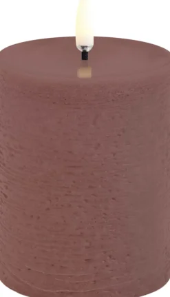 LED pillar candle, Terracotta, Rustic, 7,8x10,1 cm