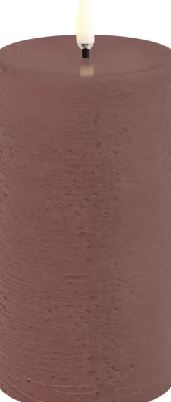 LED pillar candle, Terracotta, Rustic, 7,8x15,2 cm