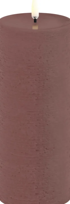 LED pillar candle, Terracotta, Rustic, 7,8x20,3 cm