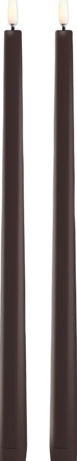 LED slim taper candle, Dusty Mulberry, Smooth, 2-pack, 2,3x3