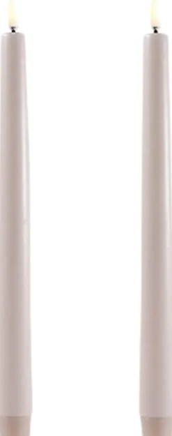 LED taper candle, Beige, Smooth