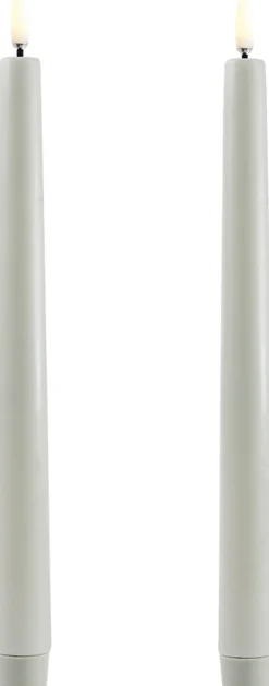 LED taper candle, Dusty green