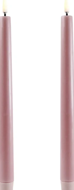 LED taper candle, Dusty rose