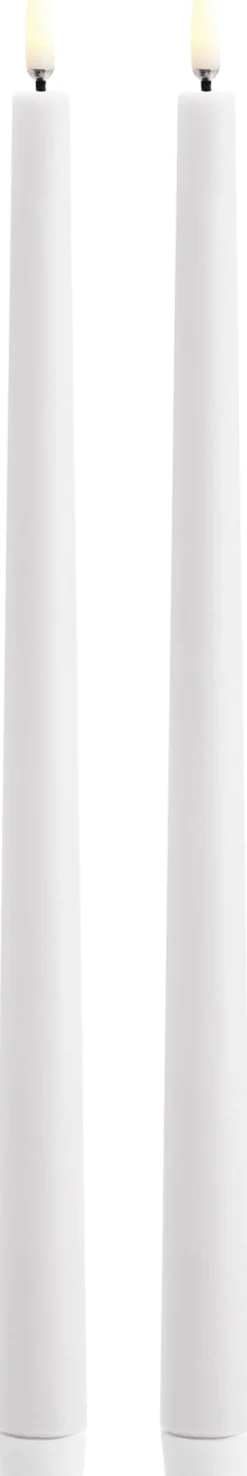 LED taper candle, Nordic white, Smooth, 2,3x32 cm / 2-pack