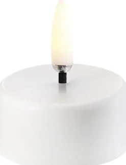 LED tealight 400~ battery incl. , White plain, 3,9x2,1 cm