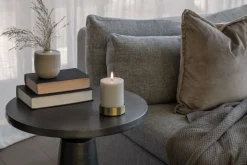 Light Candleholder pillar, Matte Brass, 9x3 cm