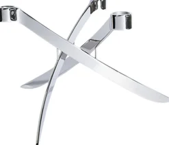 LIGHTARCH Candle Holder, 3 arm Mini Taper, Chrome 18 x 11 CM