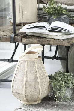 Lygte m/glasindsats konisk hessiansider