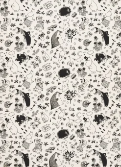 Moomin Arabia Viskestykke 50x70 Sort/Hvid