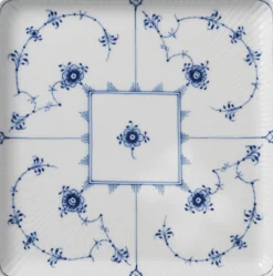 Musselmalet Riflet 20 cm. firkantet tallerken