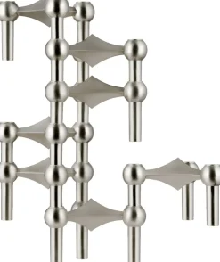 Nagel candle holder - brushed chrome