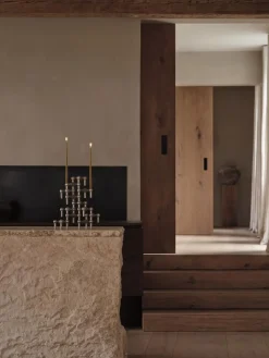 Nagel candle holder - brushed chrome