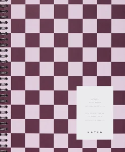 NELA notebook - Large, Bordeaux check
