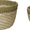 Palm Baskets Natural/Light green set of 2