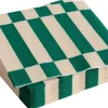 Pattern Napkins-Set of 20 Cocktail-Off-white and green