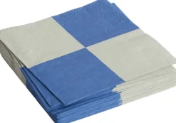 Pattern Napkins-Set of 20 Dinner-Grey and blue L check