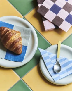 Pattern Napkins-Set of 20 Dinner-Grey and blue L check