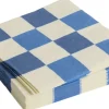 Pattern Napkins-Set of 20 Dinner-Off-white and blues M check