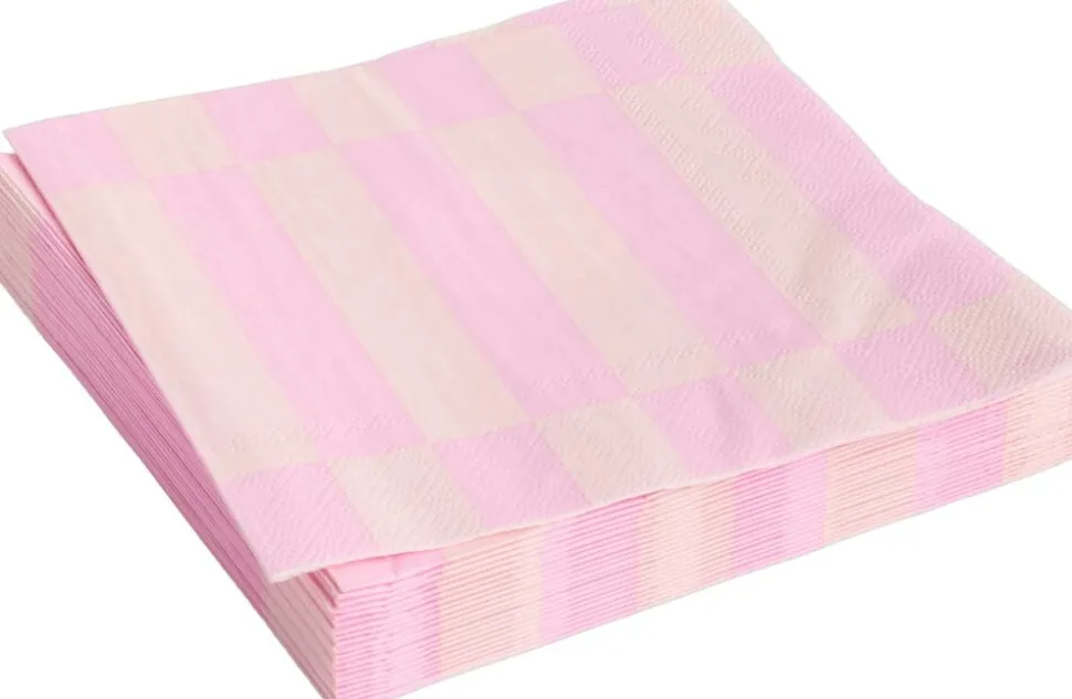 Pattern Napkins-Set of 20 Lunch-Light pink and rose