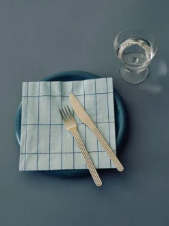 Pattern Napkins-Set of 20 Lunch-Light blue and blue grid