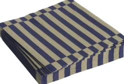 Pattern Napkins-Set of 20 Lunch-Dark blue and dark sand pillar stripe