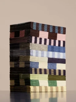 Pattern Napkins-Set of 20 Lunch-Dark blue and dark sand pillar stripe