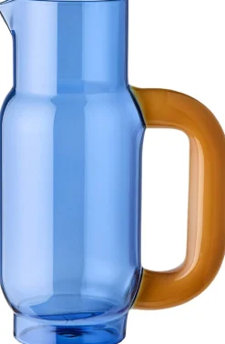 PITCHER, BLUE/MILKY AMBER