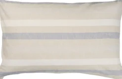 Pude natur m/hvide og lyseblå striber