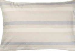 Pude natur m/hvide og lyseblå striber