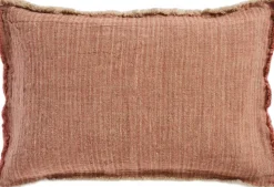 Pude natur/malva vævede striber, 4 sider