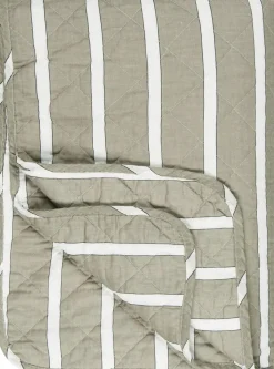 Quilt hvide, sorte og hørfarvede striber